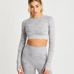 AYBL Evolve Camo Seamless Long Sleeve Crop Top Size XS